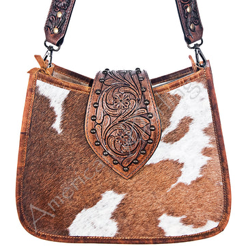 American Darling Hobo Hand Tooled Hair On Genuine Leather Western Women Bag | Handbag Purse Bags for Cute